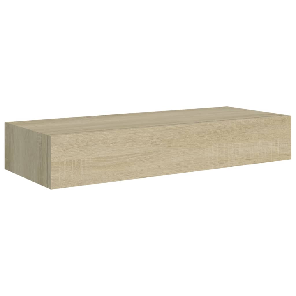 Wall-mounted Drawer Shelves 2 pcs Oak 60x23.5x10cm MDF