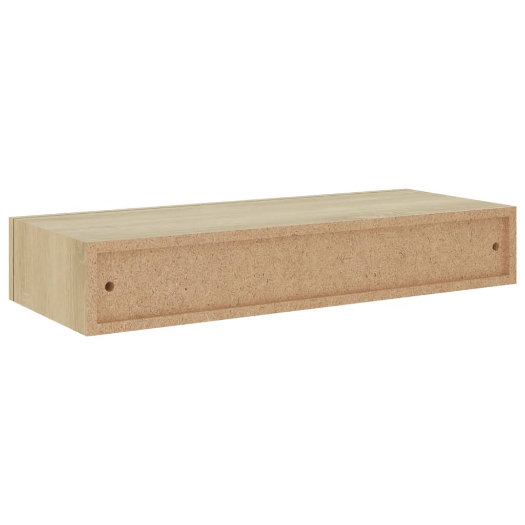 Wall-mounted Drawer Shelves 2 pcs Oak 60x23.5x10cm MDF