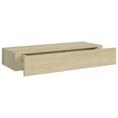 Wall-mounted Drawer Shelves 2 pcs Oak 60x23.5x10cm MDF