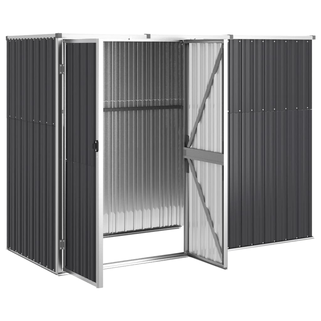 Garden Tool Shed Anthracite 225x89x161 cm Galvanised Steel