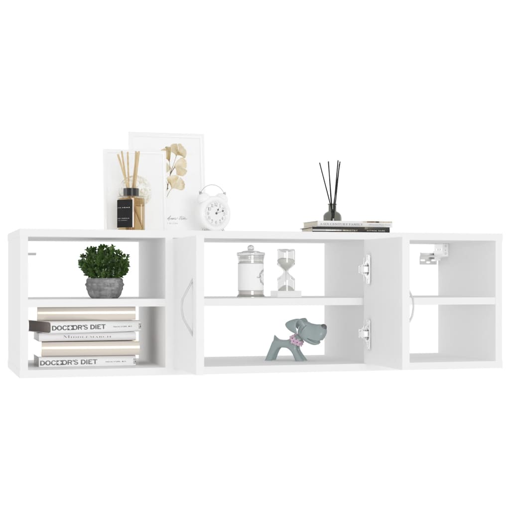 Wall Shelf White 102x30x29 cm Engineered Wood