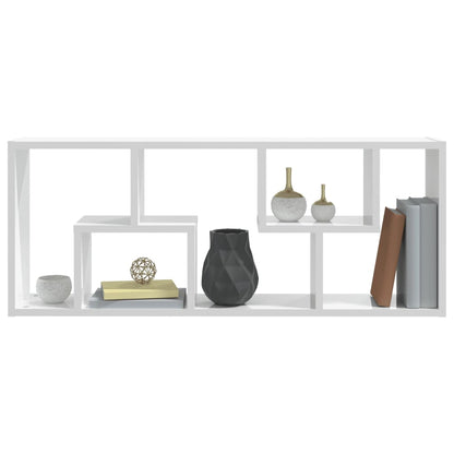 Wall Shelf High Gloss White 36x16x90 cm Engineered Wood