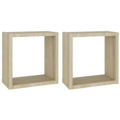 Wall Cube Shelves 2 pcs Sonoma Oak 30x15x30 cm