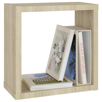 Wall Cube Shelves 2 pcs Sonoma Oak 30x15x30 cm