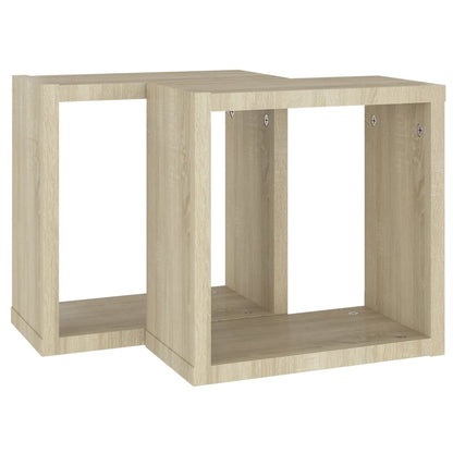 Wall Cube Shelves 2 pcs Sonoma Oak 30x15x30 cm