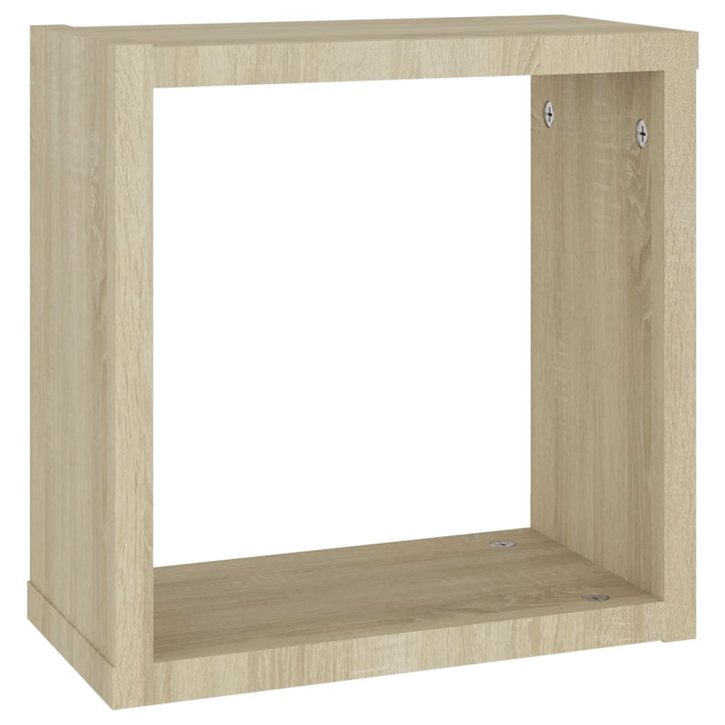 Wall Cube Shelves 2 pcs Sonoma Oak 30x15x30 cm