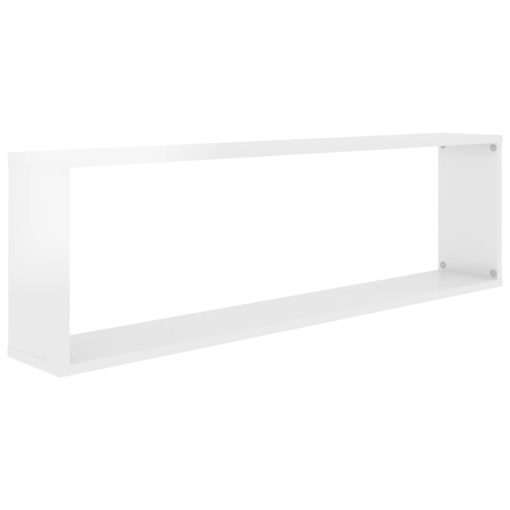 Wall Cube Shelf 4 pcs High Gloss White 100x15x30 cm Engineered Wood