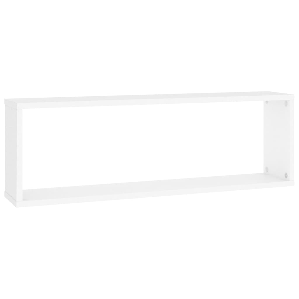 Wall Cube Shelf 2 pcs White 80x15x26.5 cm Engineered Wood