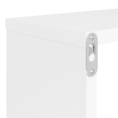 Wall Cube Shelf 2 pcs White 80x15x26.5 cm Engineered Wood