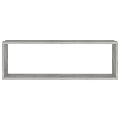 Wall Cube Shelf 2 pcs Concrete Grey 80x15x26.5 cm Engineered Wood