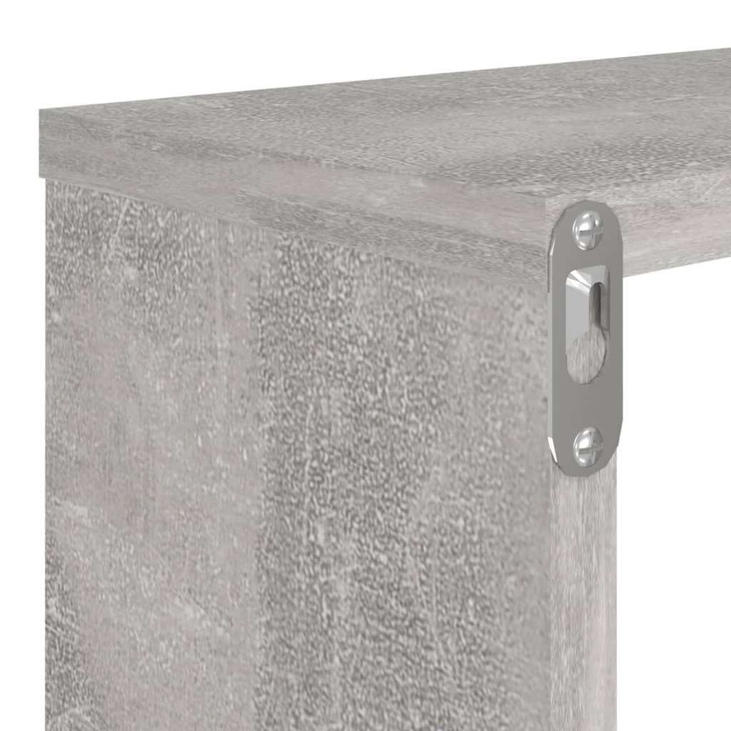 Wall Cube Shelf 2 pcs Concrete Grey 80x15x26.5 cm Engineered Wood