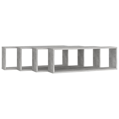 Wall Cube Shelf 4 pcs Concrete Grey 80x15x26.5 cm Engineered Wood