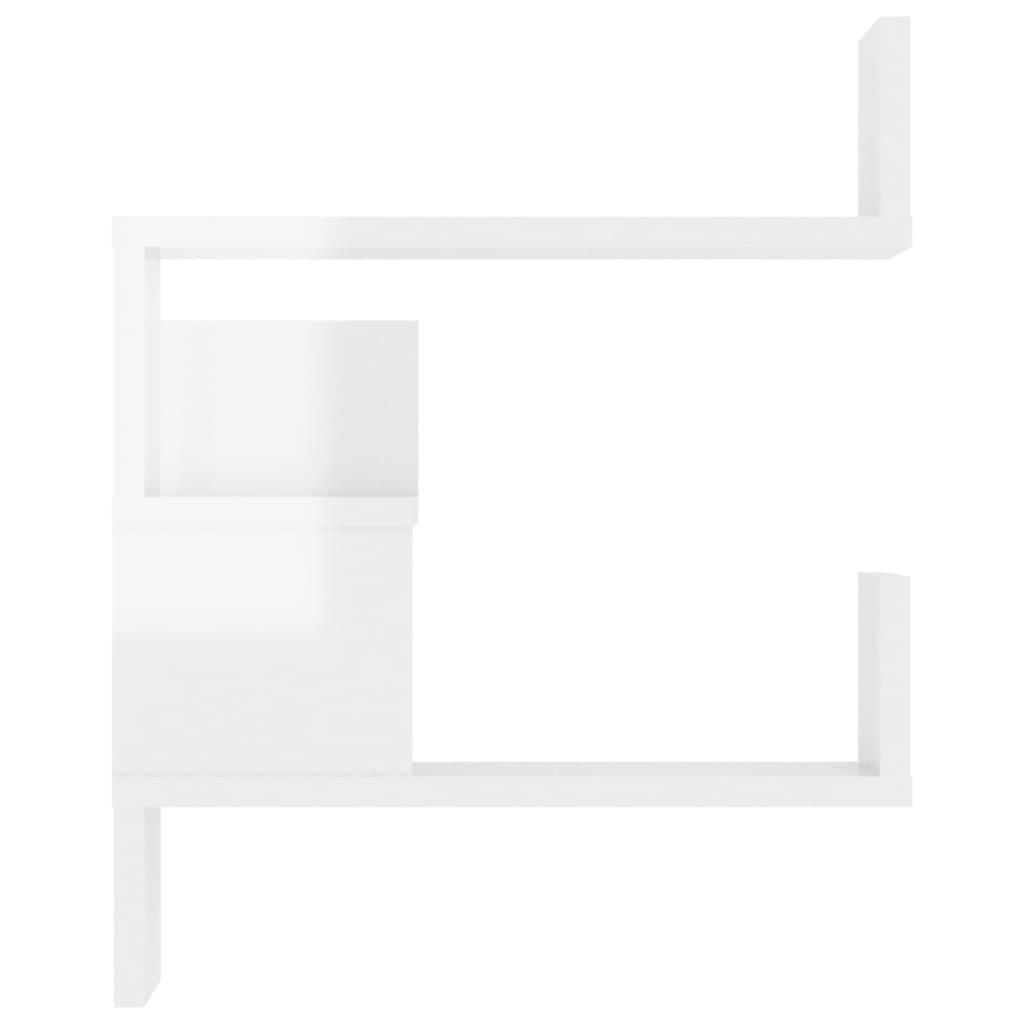 Wall Corner Shelf 2 pcs High Gloss White 40x40x50 cm Engineered Wood