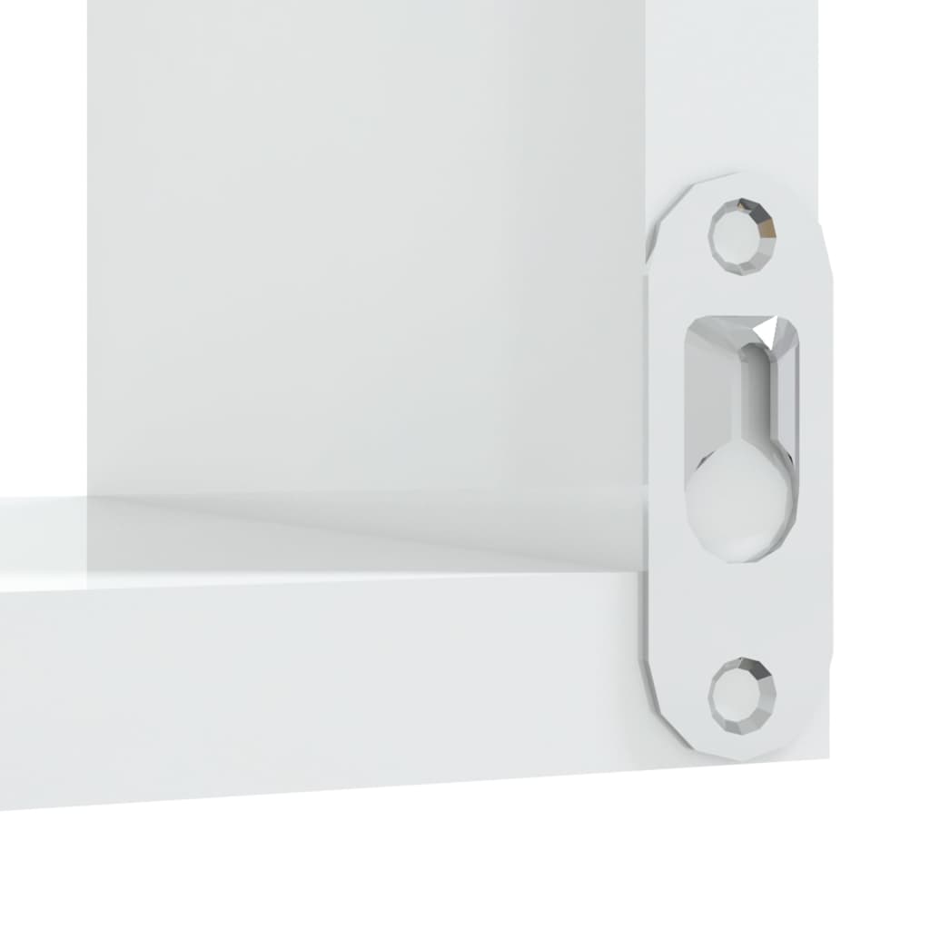 Wall Corner Shelf 2 pcs High Gloss White 40x40x50 cm Engineered Wood