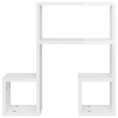 Wall Shelf 2 pcs High Gloss White 50x15x50 cm Engineered Wood