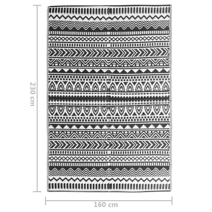 Outdoor Rug Black 160x230 cm PP