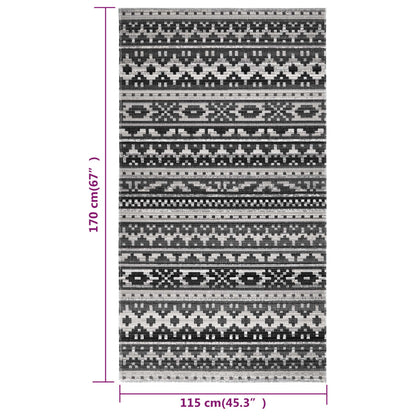 Outdoor Rug Flatweave 115x170 cm Dark Gery