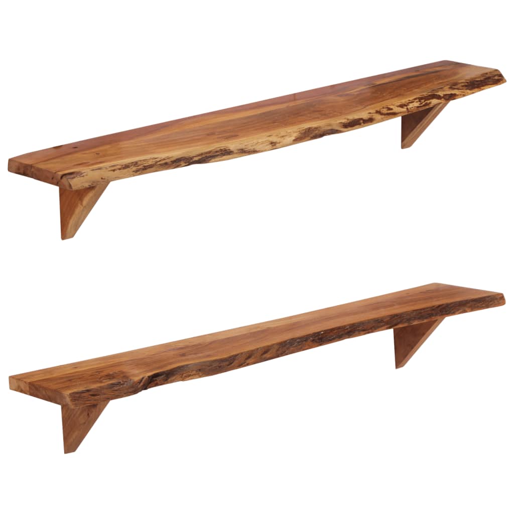 Wall Shelves 2 pcs 110x20x18 cm Solid Wood Acacia