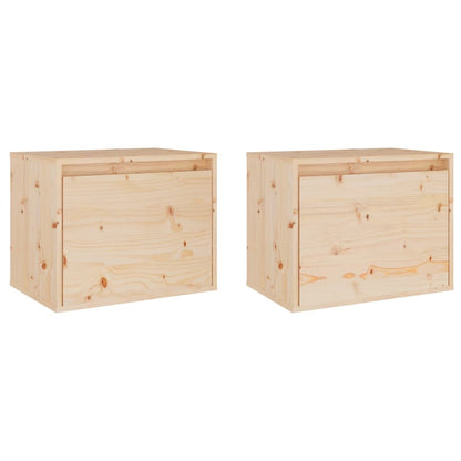 Wall Cabinets 2 pcs 45x30x35 cm Solid Pinewood