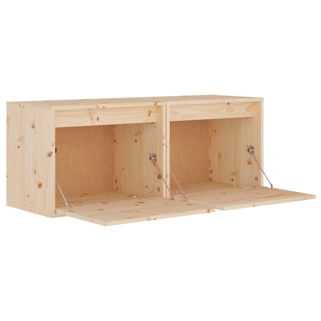 Wall Cabinets 2 pcs 45x30x35 cm Solid Pinewood