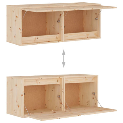 Wall Cabinets 2 pcs 45x30x35 cm Solid Pinewood