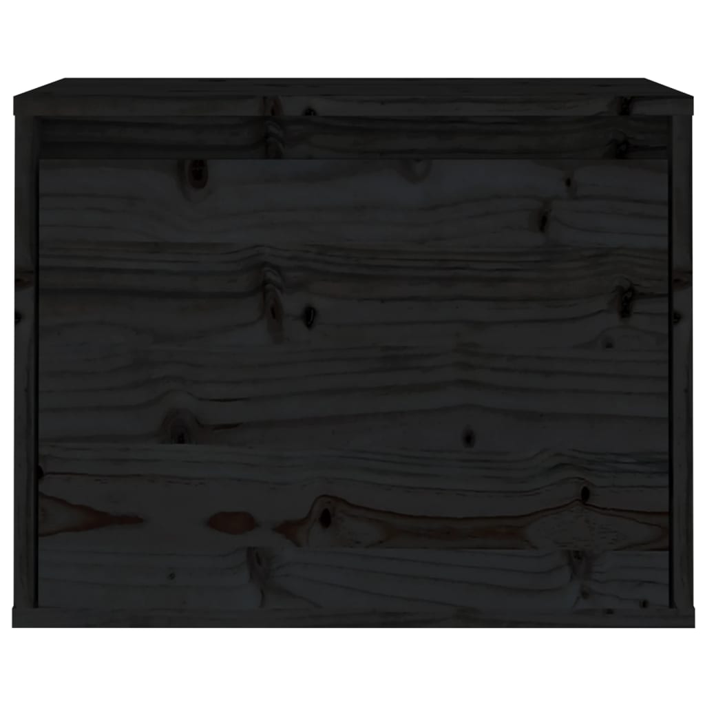 Wall Cabinet Black 45x30x35 cm Solid Pinewood