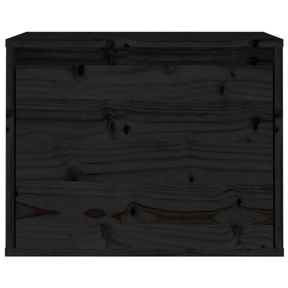 Wall Cabinet Black 45x30x35 cm Solid Pinewood