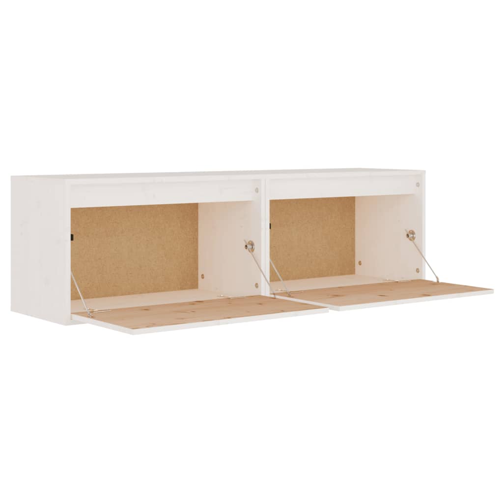 Wall Cabinets 2 pcs White 60x30x35 cm Solid Pinewood