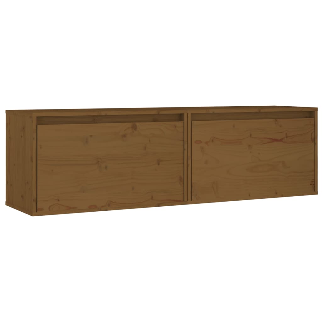 Wall Cabinets 2 pcs Honey Brown 60x30x35 cm Solid Pinewood