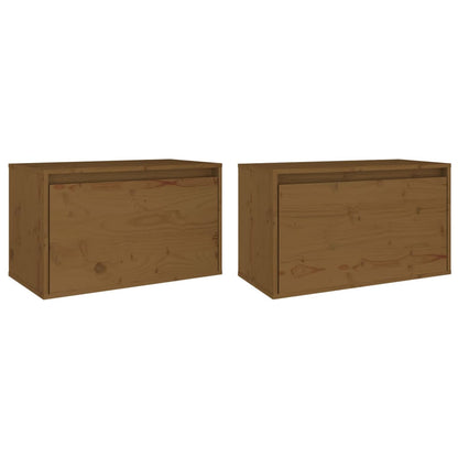 Wall Cabinets 2 pcs Honey Brown 60x30x35 cm Solid Pinewood