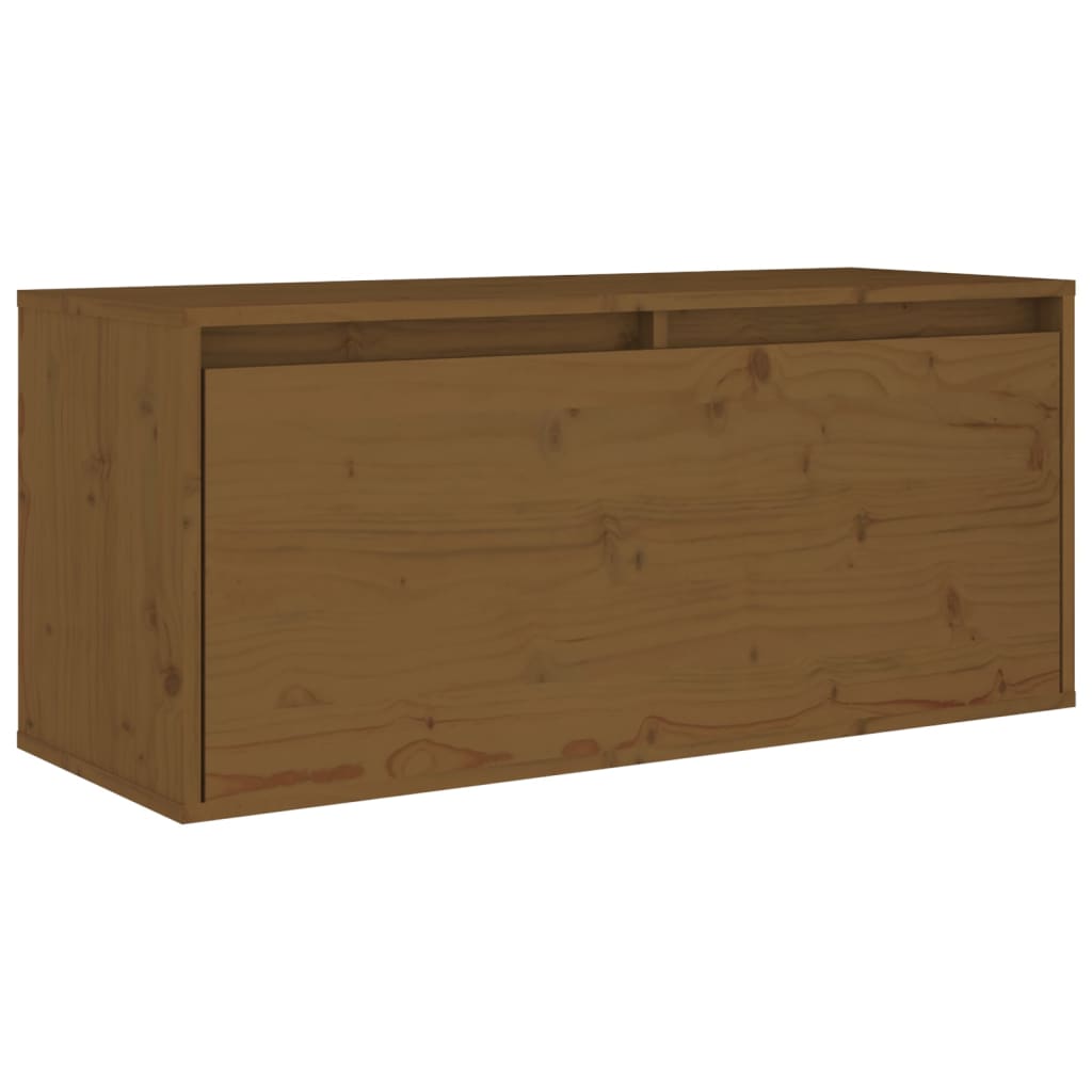 Wall Cabinet Honey Brown 80x30x35 cm Solid Wood Pine