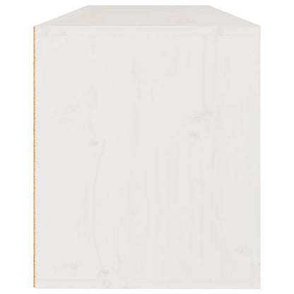 Wall Cabinet White 100x30x35 cm Solid Wood Pine