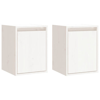 Wall Cabinets 2 pcs White 30x30x40 cm Solid Wood Pine