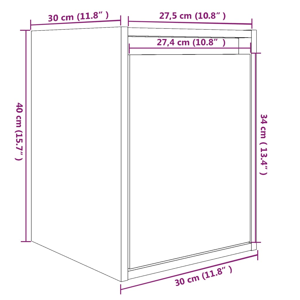 Wall Cabinets 2 pcs White 30x30x40 cm Solid Wood Pine