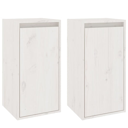 Wall Cabinets 2 pcs White 30x30x60 cm Solid Wood Pine