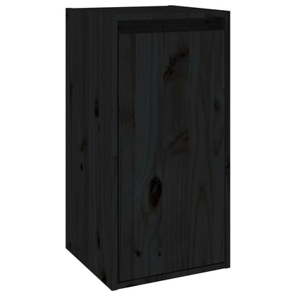 Wall Cabinet Black 30x30x60 cm Solid Wood Pine