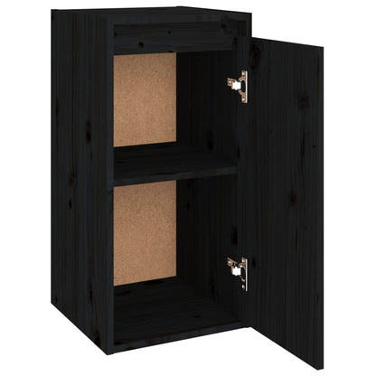 Wall Cabinet Black 30x30x60 cm Solid Wood Pine