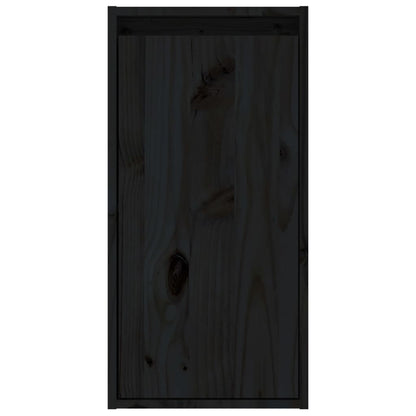 Wall Cabinet Black 30x30x60 cm Solid Wood Pine