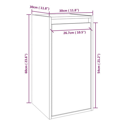 Wall Cabinet Black 30x30x60 cm Solid Wood Pine