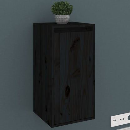 Wall Cabinet Black 30x30x60 cm Solid Wood Pine