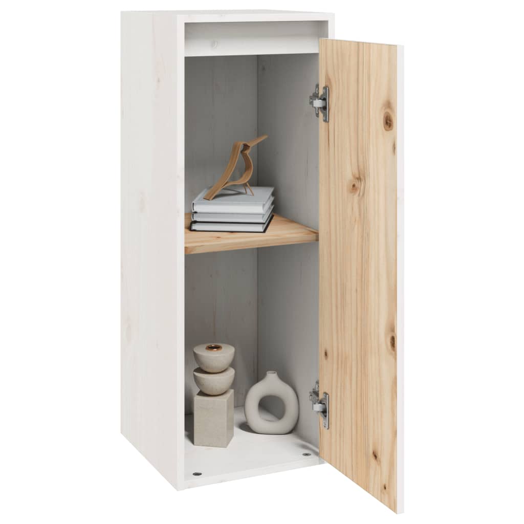 Wall Cabinet White 30x30x80 cm Solid Wood Pine