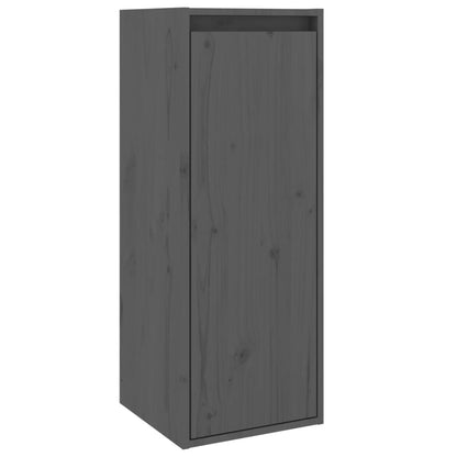 Wall Cabinets 2 pcs Grey 30x30x80 cm Solid Wood Pine