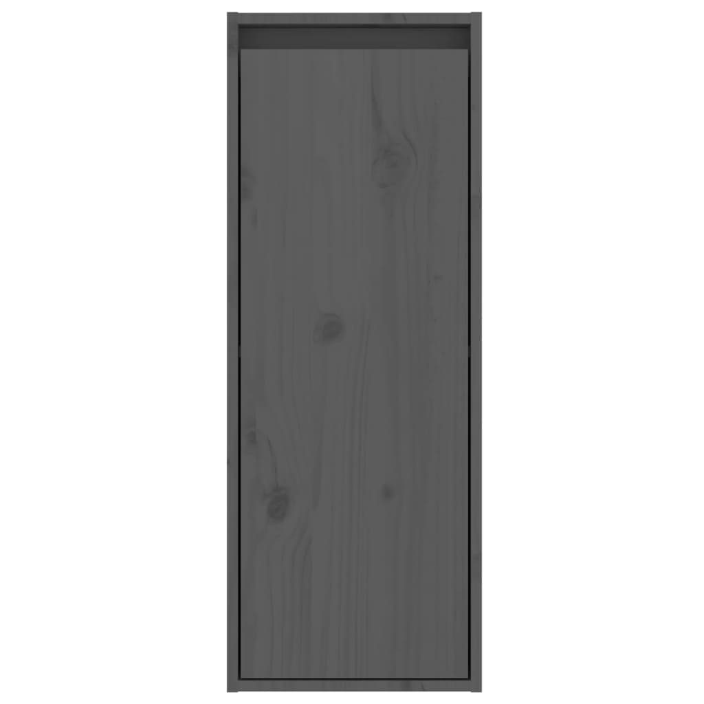 Wall Cabinets 2 pcs Grey 30x30x80 cm Solid Wood Pine