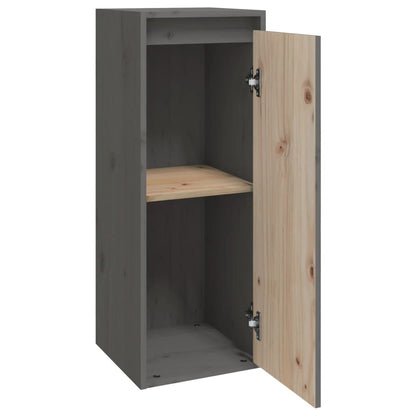 Wall Cabinets 2 pcs Grey 30x30x80 cm Solid Wood Pine