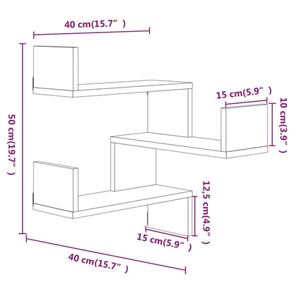 Wall Corner Shelf Brown Oak 40x40x50 cm Engineered Wood