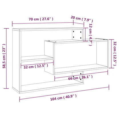 Wall Shelf Grey Sonoma 104x20x58.5 cm Engineered Wood