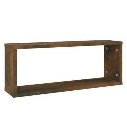 Wall Cube Shelves 2 pcs Smoked Oak 60x15x23 cm Engineered Wood