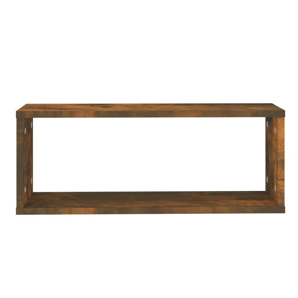 Wall Cube Shelves 2 pcs Smoked Oak 60x15x23 cm Engineered Wood