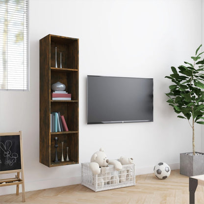 Book Cabinet/TV Cabinet Smoked Oak 143x30x36cm Engineered Wood