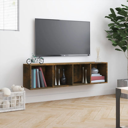 Book Cabinet/TV Cabinet Smoked Oak 143x30x36cm Engineered Wood